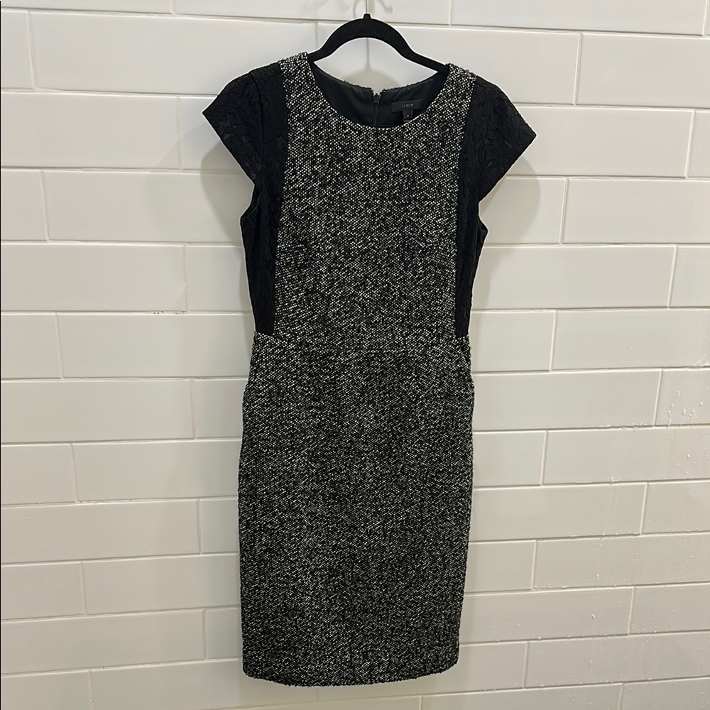 J Crew Lace and Tweed dress